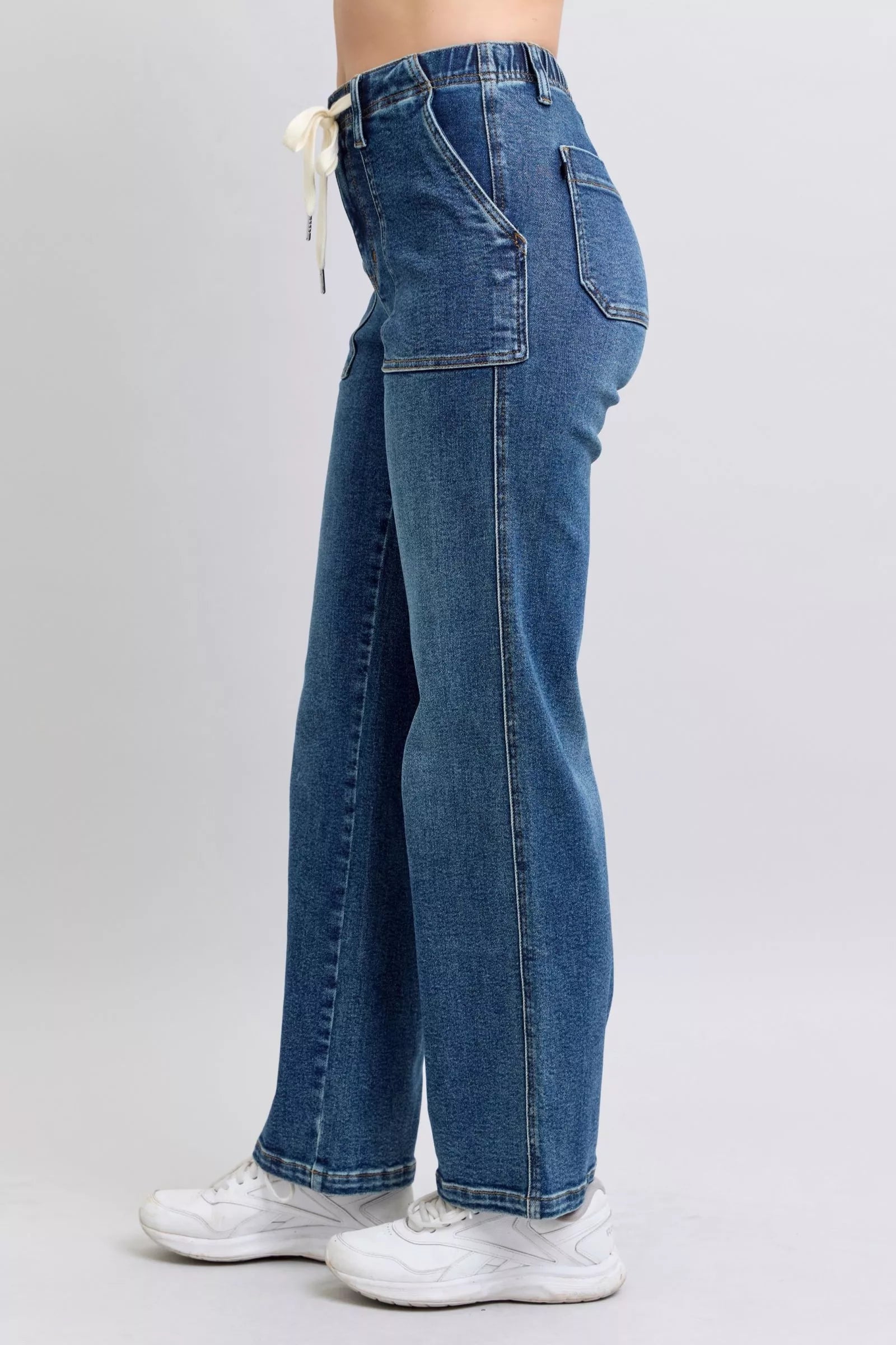 Judy Blue Drawstring Straight Jeans with Pockets