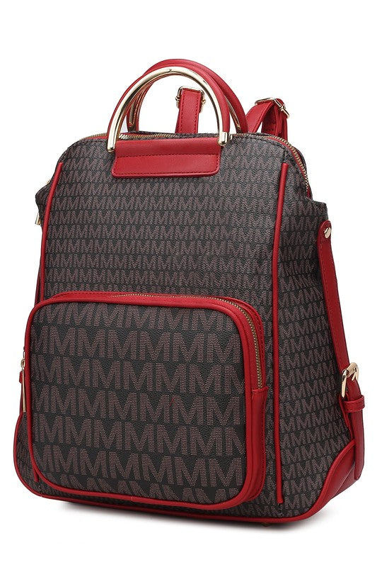 MKF Collection June Printed Women's Backpack Red One Size