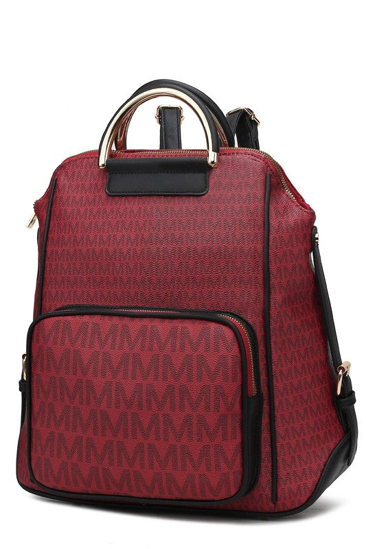 MKF Collection June Printed Women's Backpack Burgundy One Size