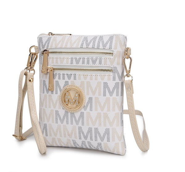 MKF Gaia Milan M Signature Crossbody by Mia K White One Size