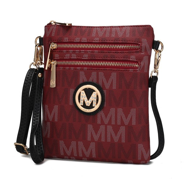 MKF Gaia Milan M Signature Crossbody by Mia K Burgundy One Size