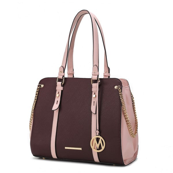 MKF Amy Vegan Leather Women Tote Bag by Mia K Burgundy One Size