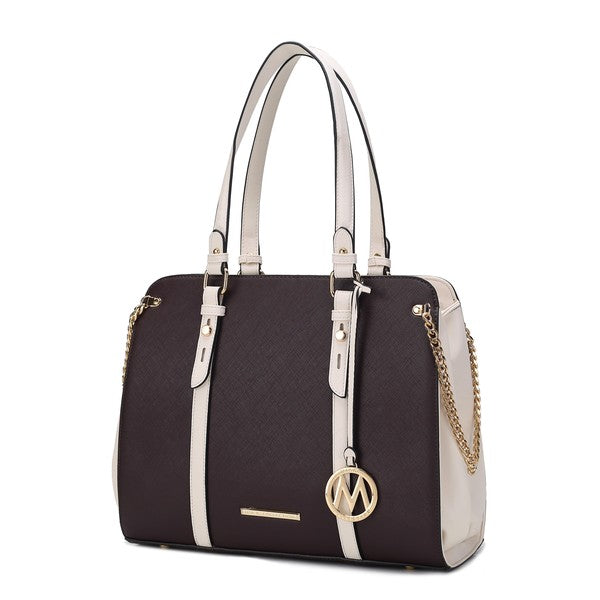 MKF Amy Vegan Leather Women Tote Bag by Mia K Chocolate One Size