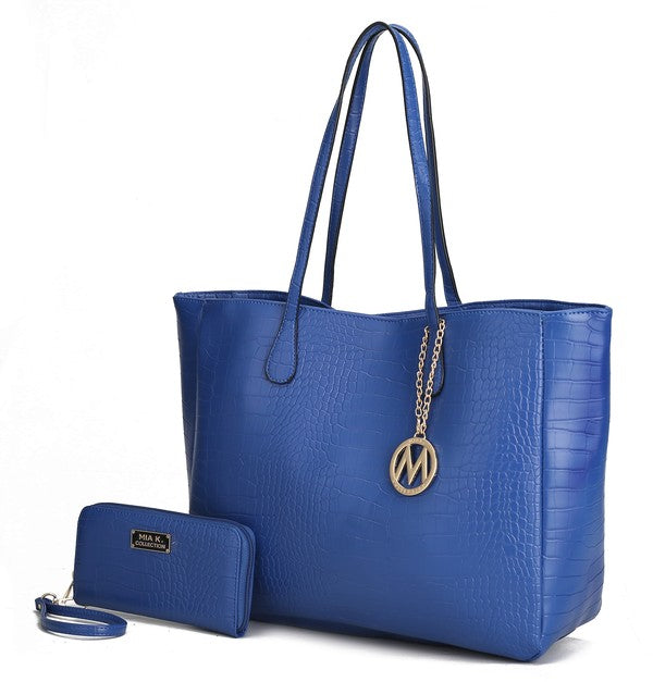 MKF Sadie Oversize Tote & Wallet Set by Mia K Royal Blue One Size