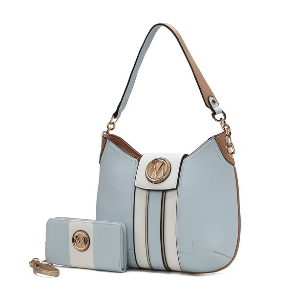 MKF Torri Hobo Bag with Wallet by Mia K. Light Blue One Size