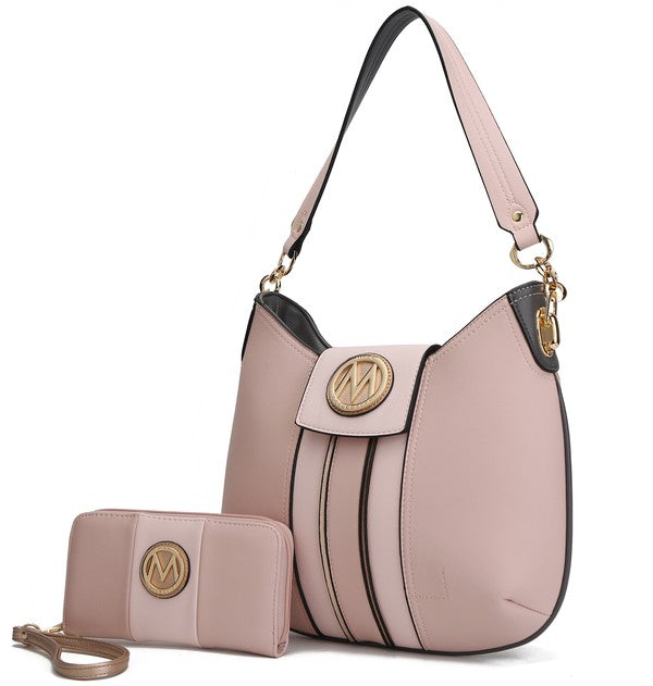 MKF Torri Hobo Bag with Wallet by Mia K. Pink One Size