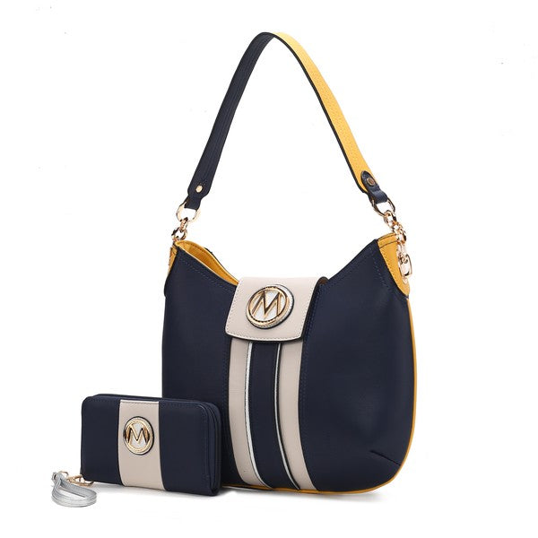 MKF Torri Hobo Bag with Wallet by Mia K. Navy One Size