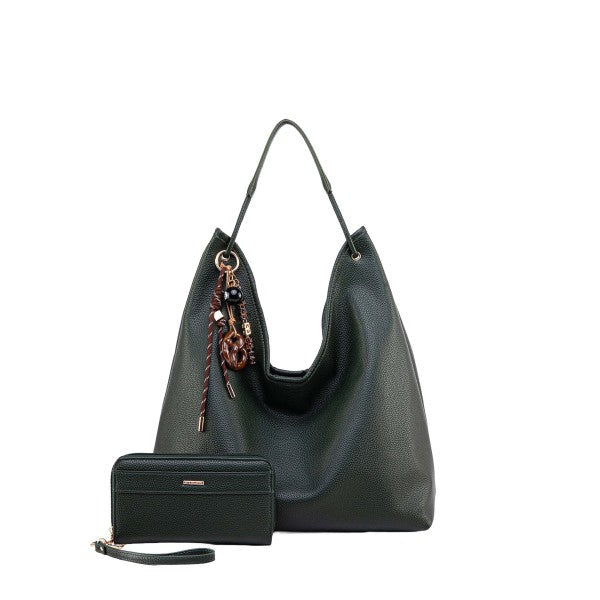 MKF Eloa Hobo Bag with Wallet- 2-piece set Dark Green One Size