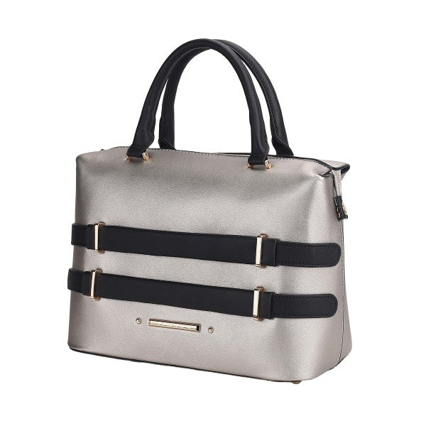 MKF Leila Color Block Tote Bag by Mia K Pewter Black One Size