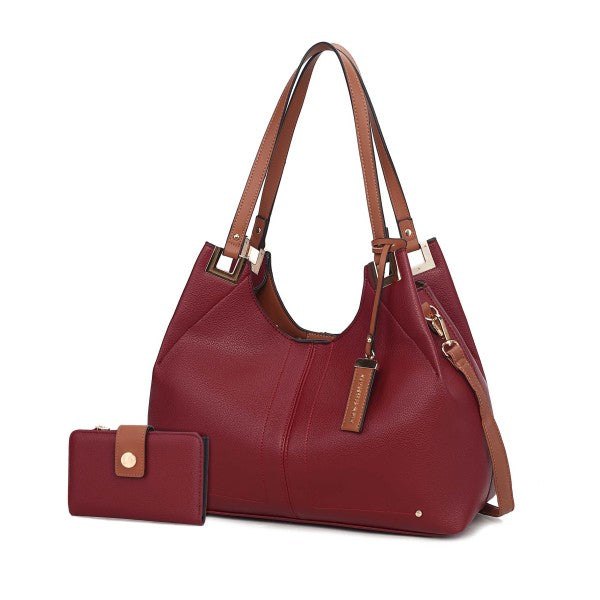 MKF Estelle Shoulder Bag by Mia K Burgundy One Size