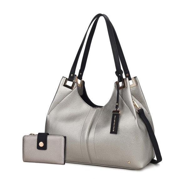 MKF Estelle Shoulder Bag by Mia K Pewter One Size