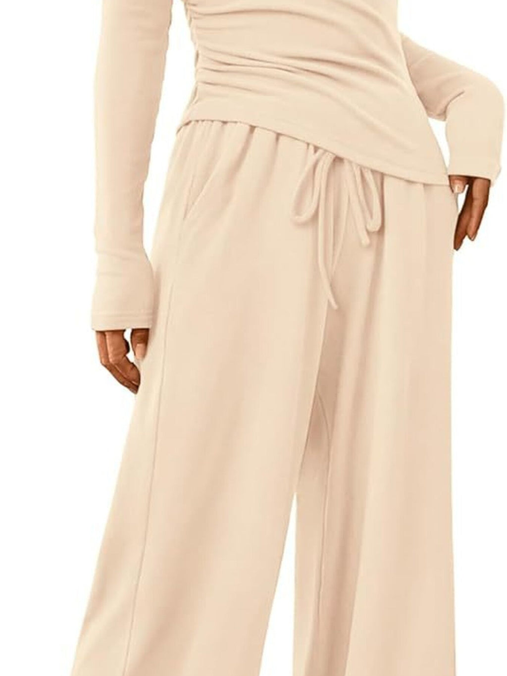 Round Neck Long Sleeve Top and Pants Set
