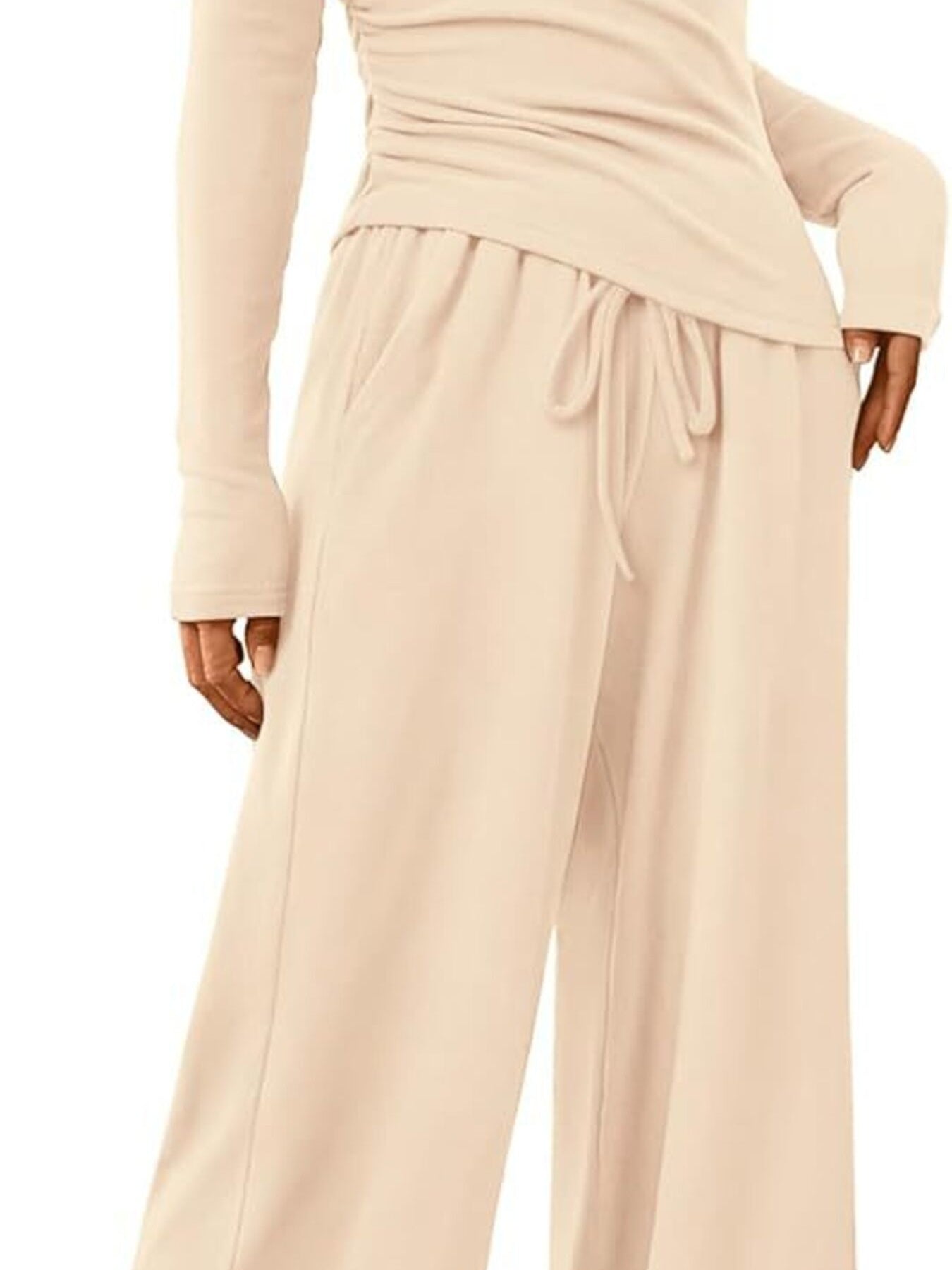 Round Neck Long Sleeve Top and Pants Set
