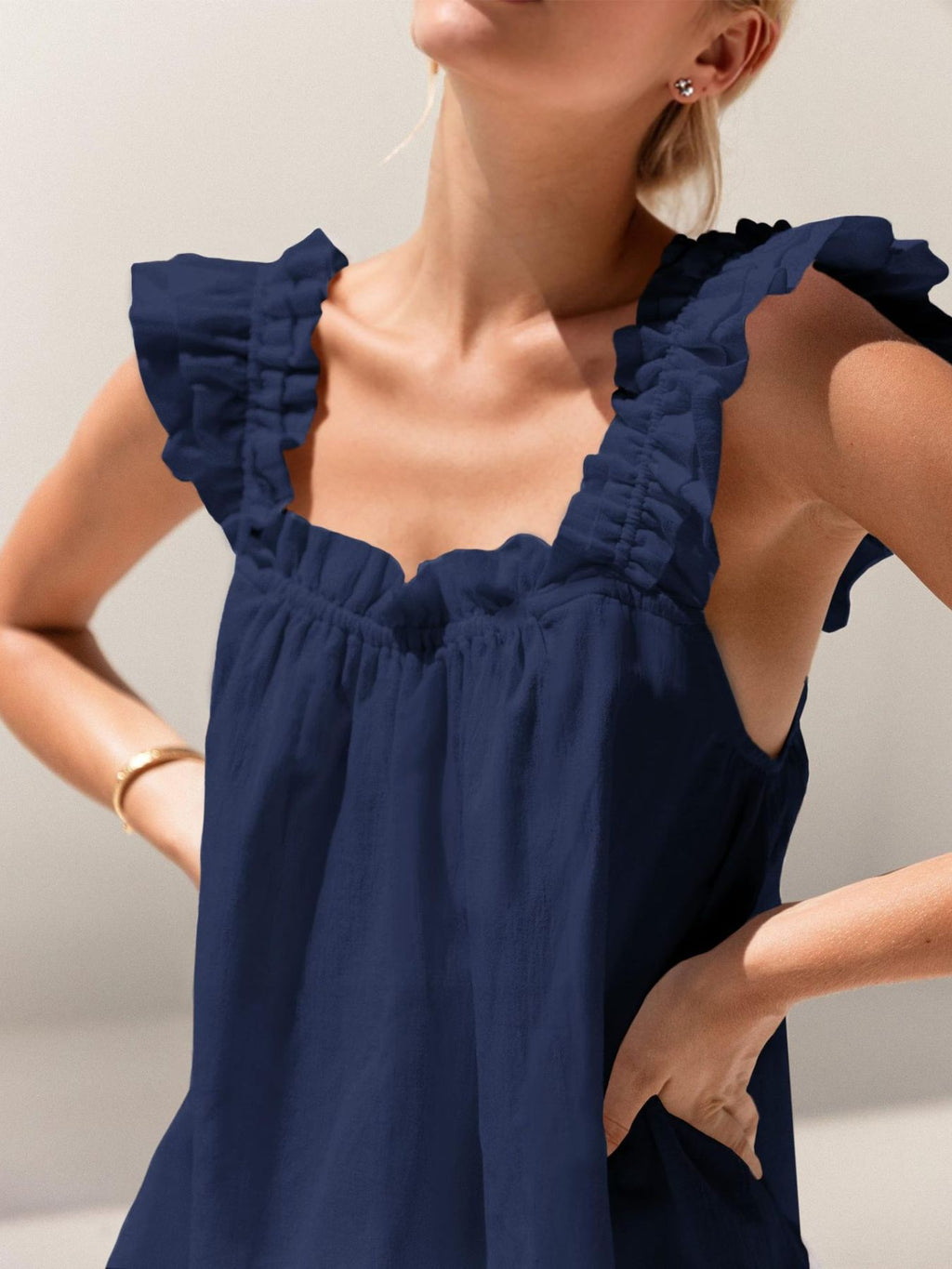 Ruffle Trim Top and Shorts Set