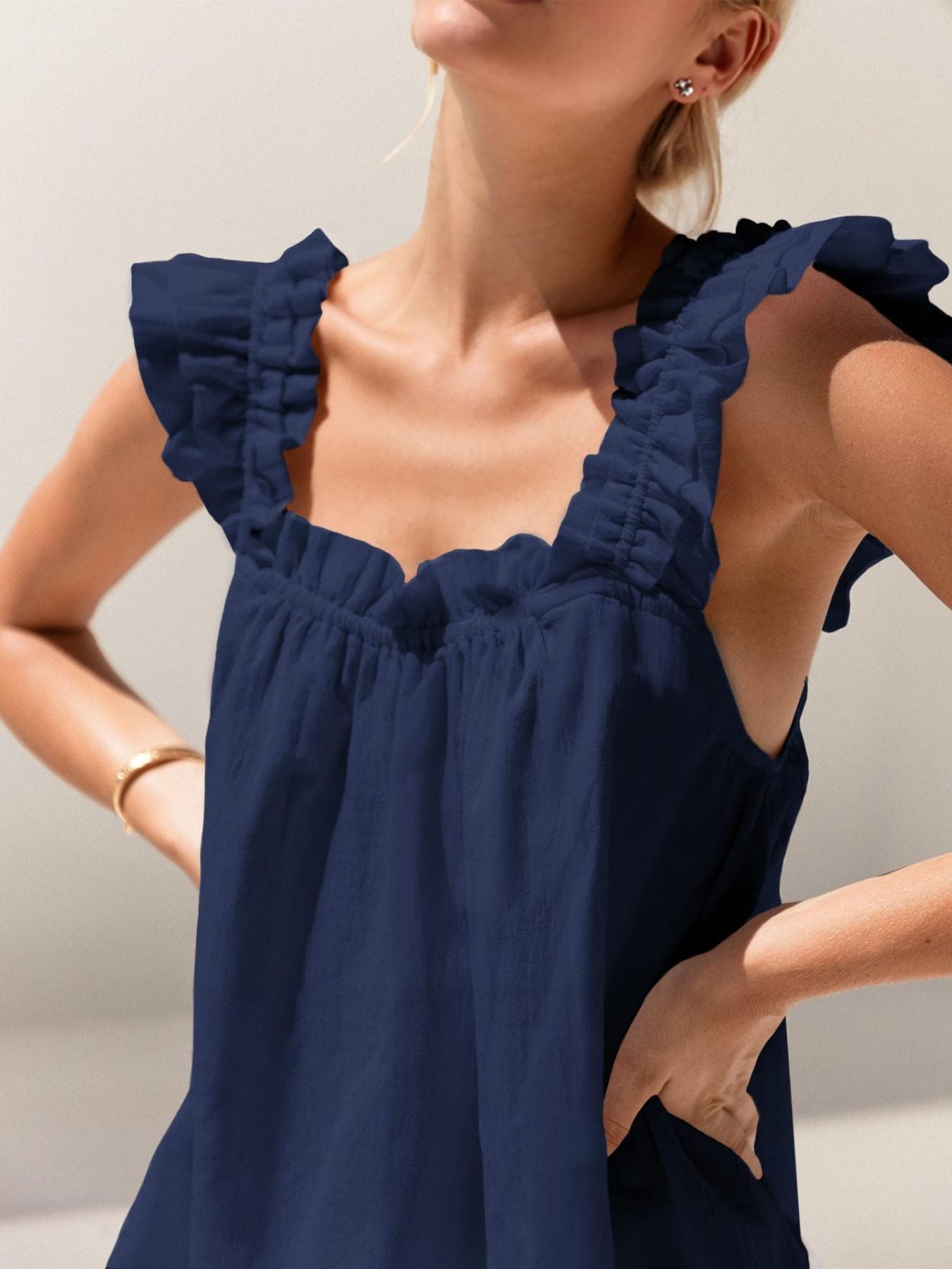 Ruffle Trim Top and Shorts Set