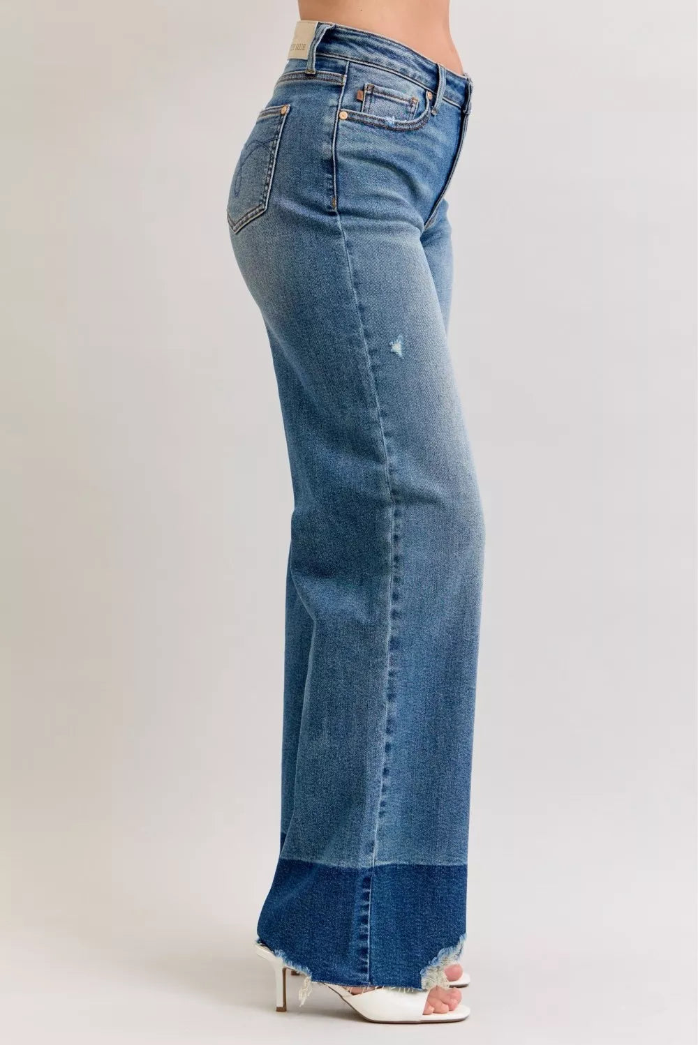 Judy Blue Raw Hem High Waist Column Straight Jeans