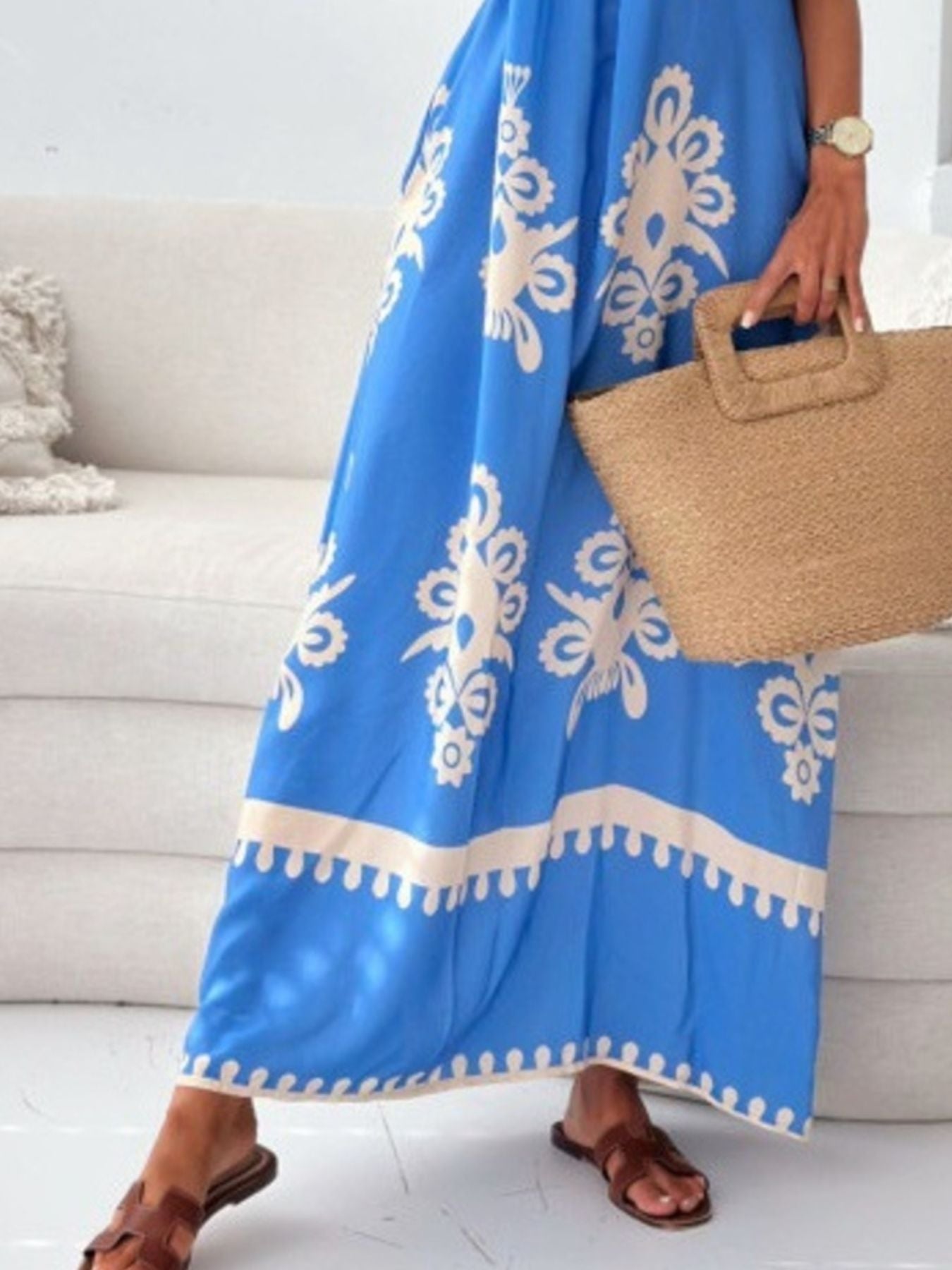 Printed Sleeveless Maxi Dress