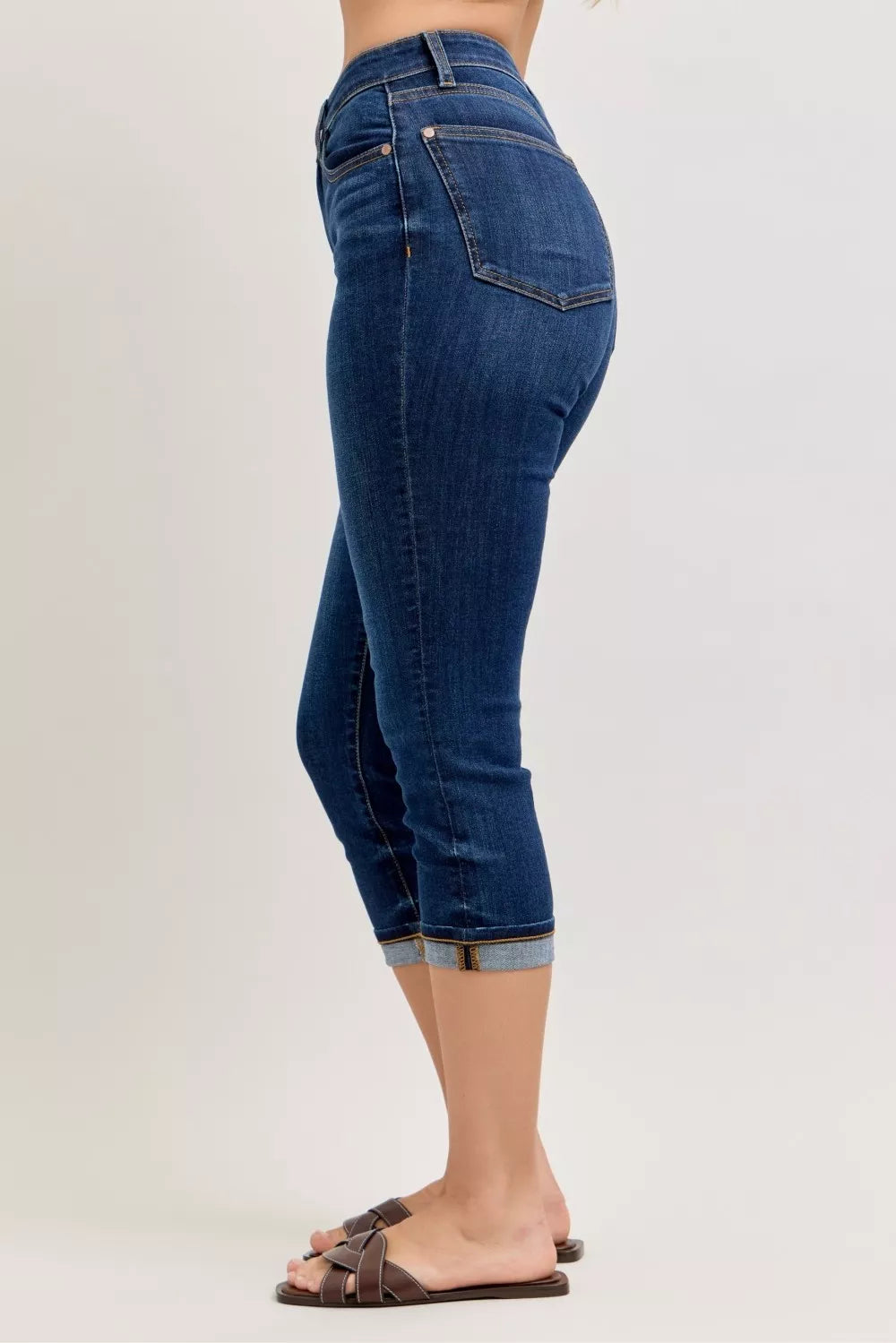 Judy Blue High Waist Capri Jeans with Single Cuff