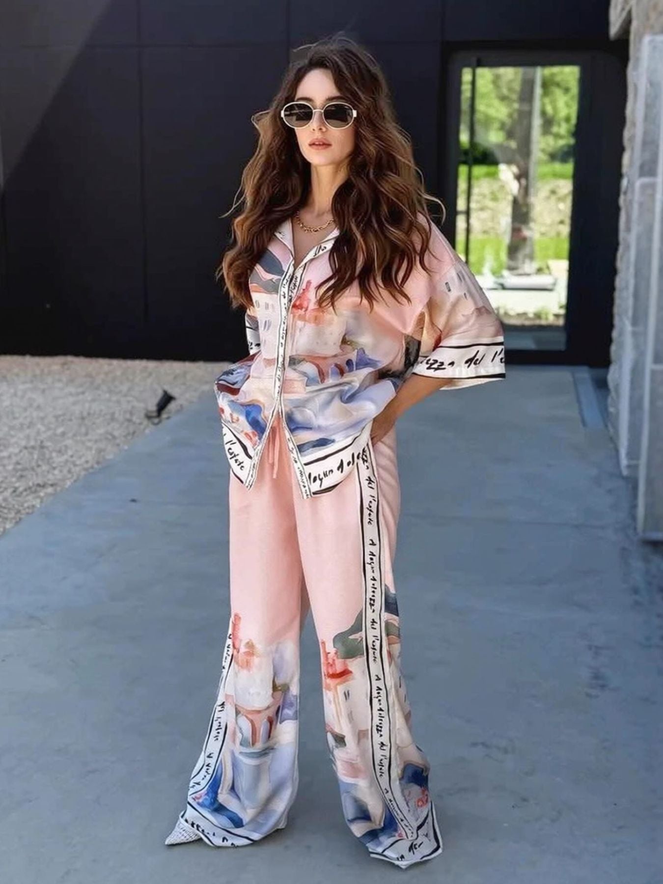 Printed Relaxed Fit Shirt and Pants Set