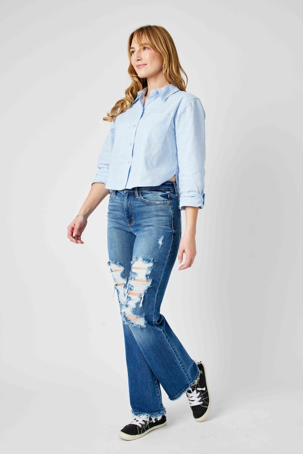 Judy Blue Mid Rise Dad Denim Jeans 82605
