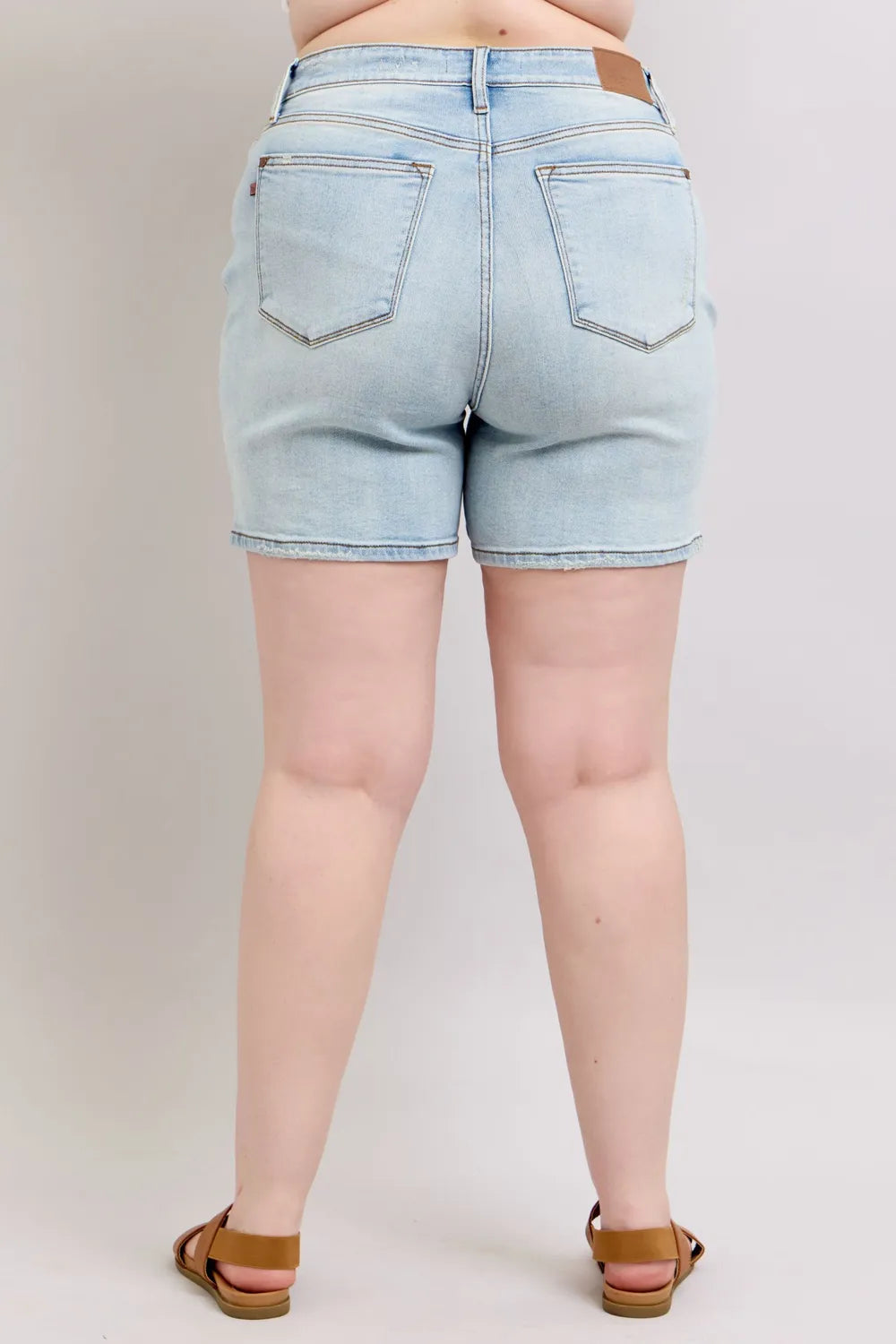 Judy Blue Full Size 2 Button Denim Shorts with Pockets Plus Size