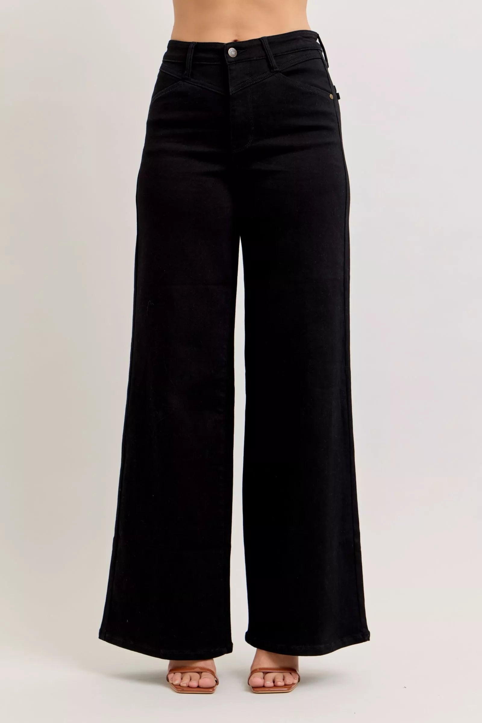 Judy Blue High-Waisted Wide Leg Jeans BK