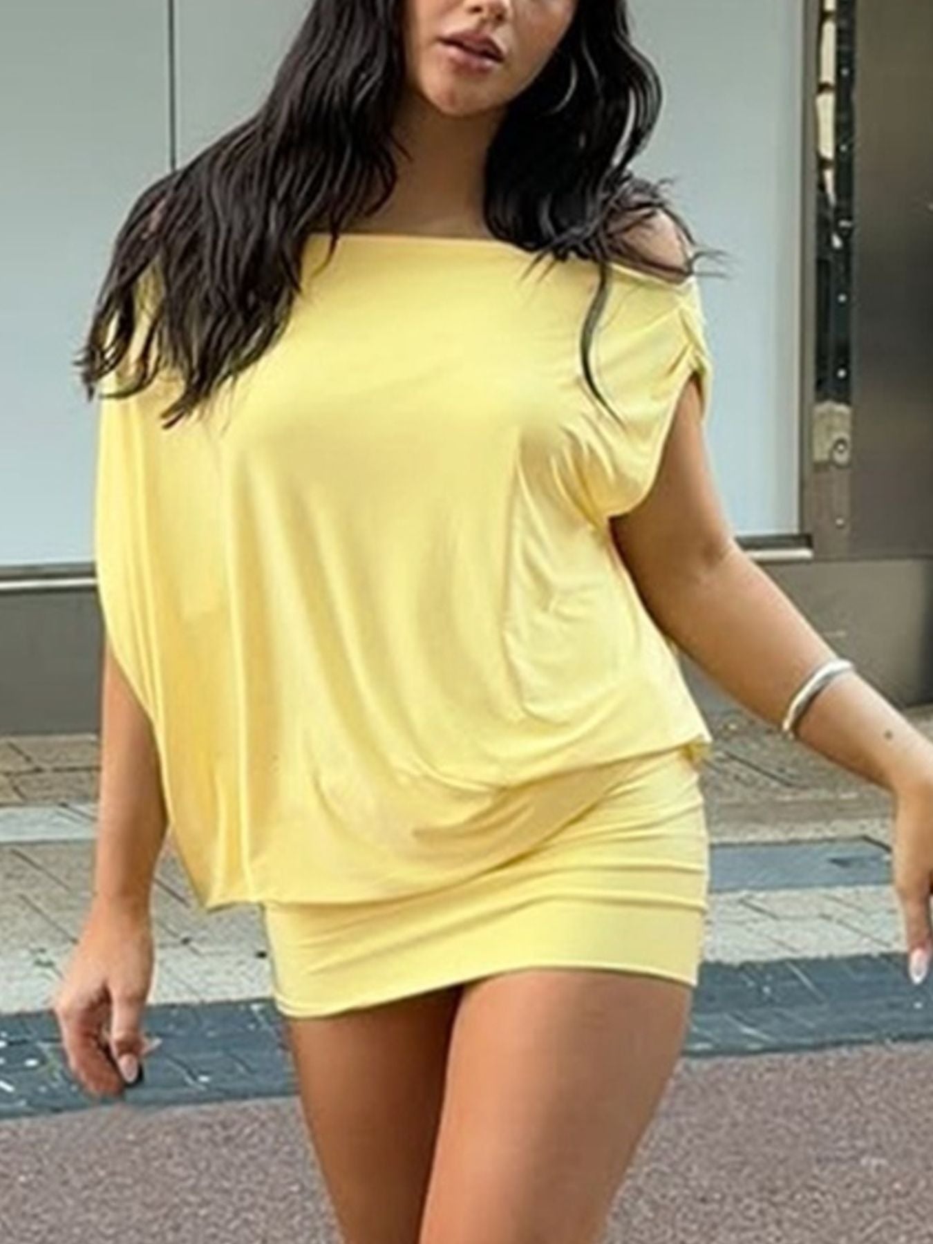 Off-Shoulder Ruched Bodycon Mini Dress