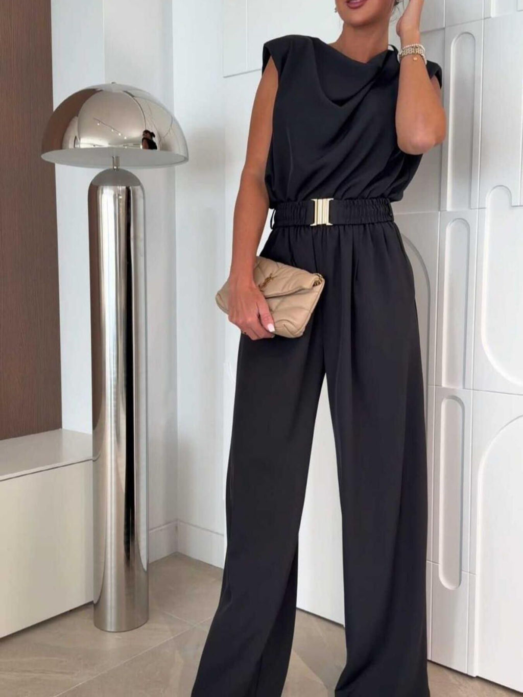 Sleeveless Wide Leg Jumpsuit
