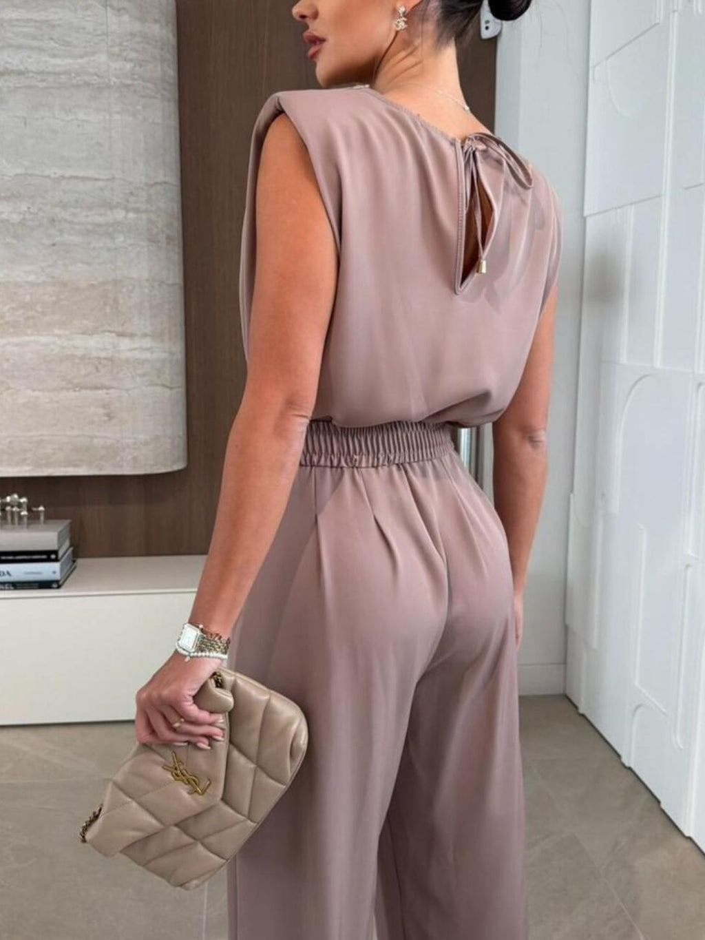 Sleeveless Wide Leg Jumpsuit