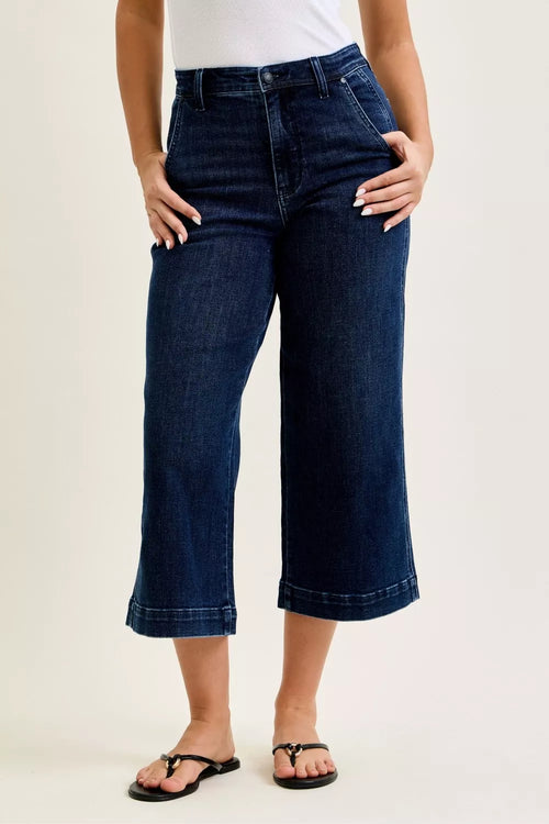 Judy Blue High Waist Ankle Wide Jeans