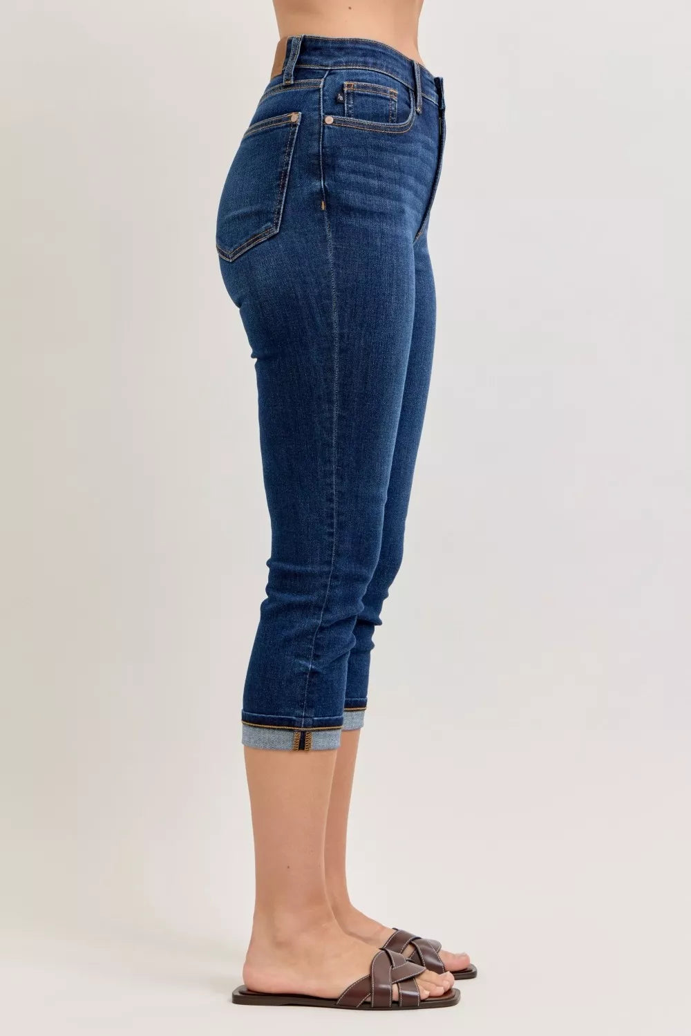 Judy Blue High Waist Capri Jeans with Single Cuff